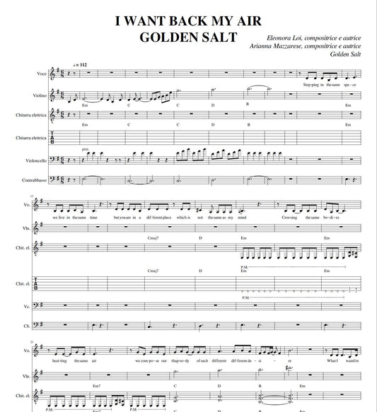 I Want Back My Air - Golden Salt | Sheet Music & Chords