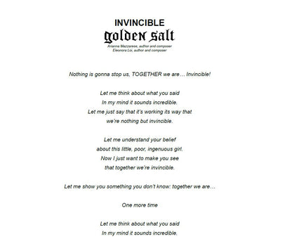 Invincible - Golden Salt Sheet Music and Chords