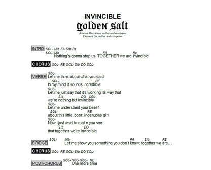 Invincible - Golden Salt Sheet Music and Chords