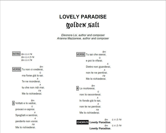 Lovely Paradise - Golden Salt | Sheet Music & Chords