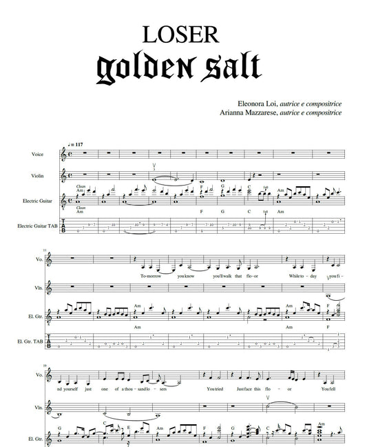 Loser - Golden Salt Sheet Music and Chords