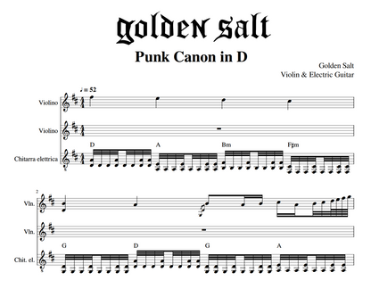 Punk Canon in D - Golden Salt | Sheet Music